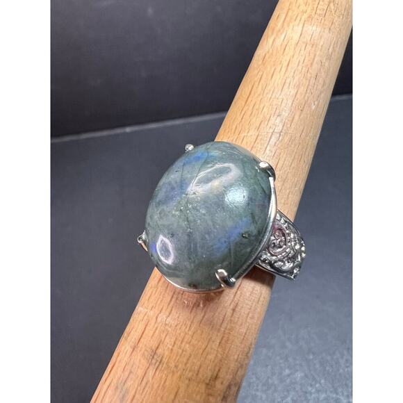 NEW Labradorite stainless steel ring size 7 - Picture 10 of 16